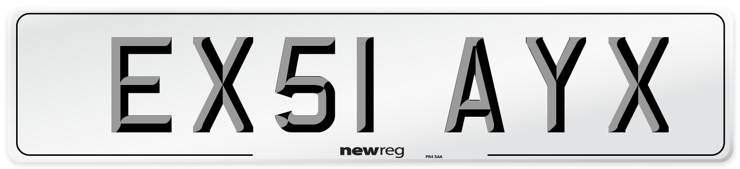 EX51 AYX Number Plate from New Reg